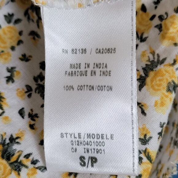 Guess Yellow Rose Floral Print Button Down Shirt Size Small Vintage (2318) - Picture 6 of 7